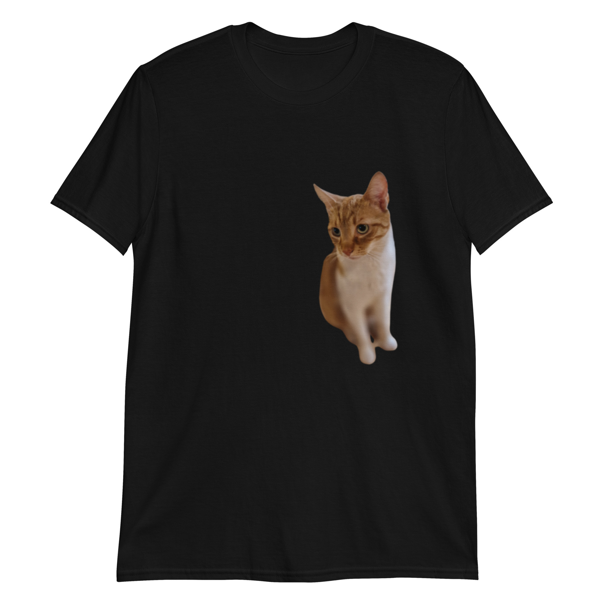 Kurzärmeliges Unisex-T-Shirt mit Katze
